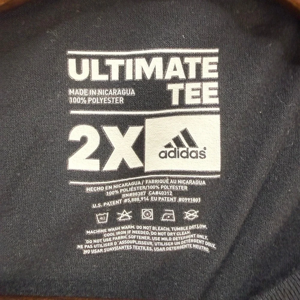 Adidas Ultimate Tee Long Sleeve Shirt Regular Fit 2X Black Performance Polyester